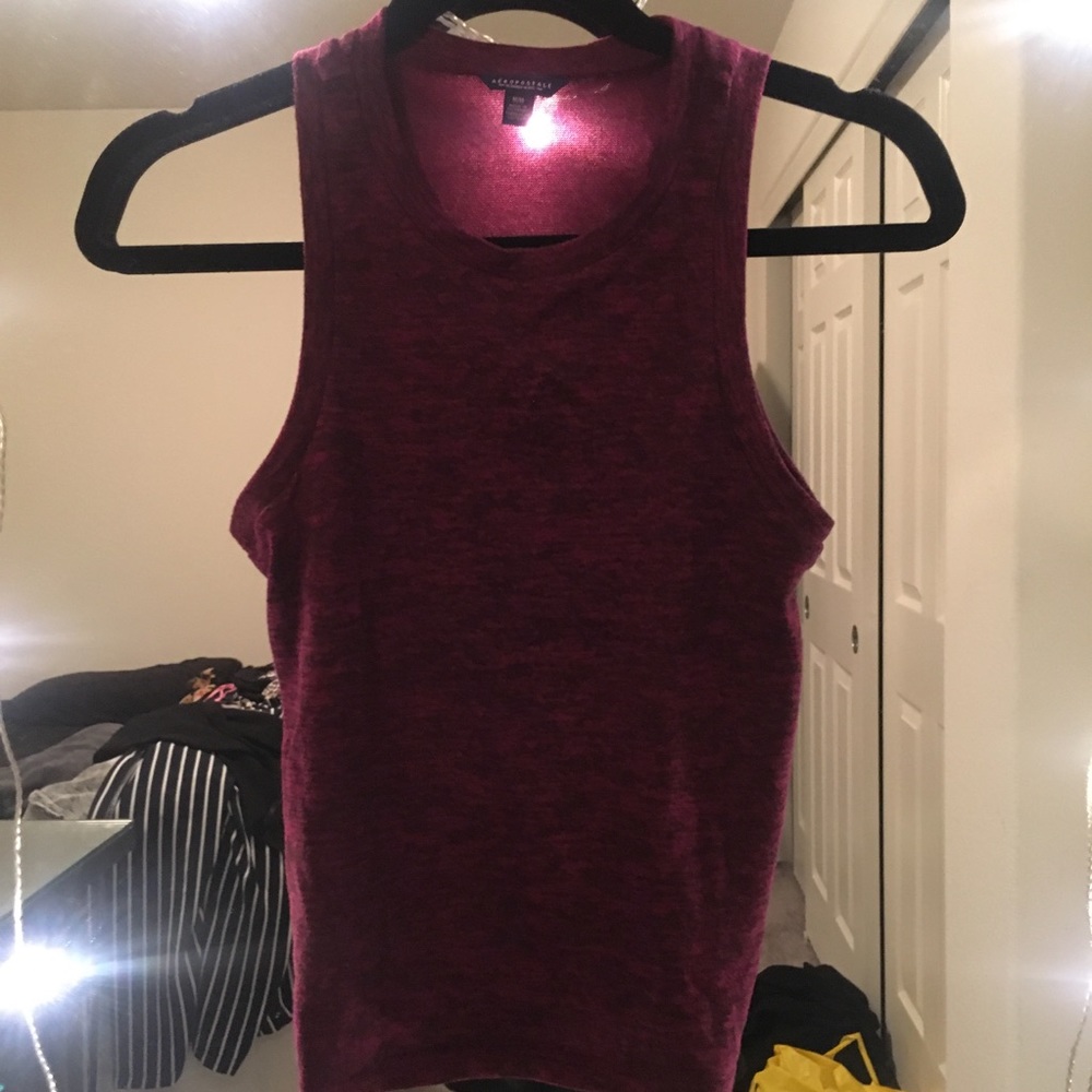Aeropostale maroon  and black crop top.
